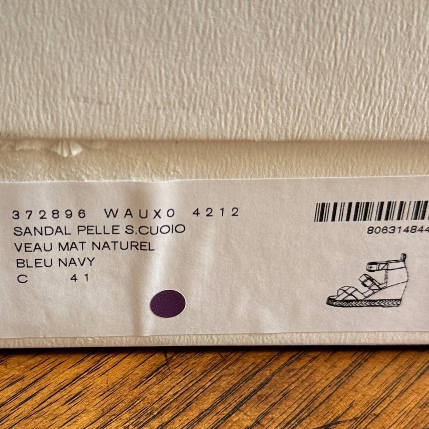 Balenciaga Blue Leather Wedge Sandals