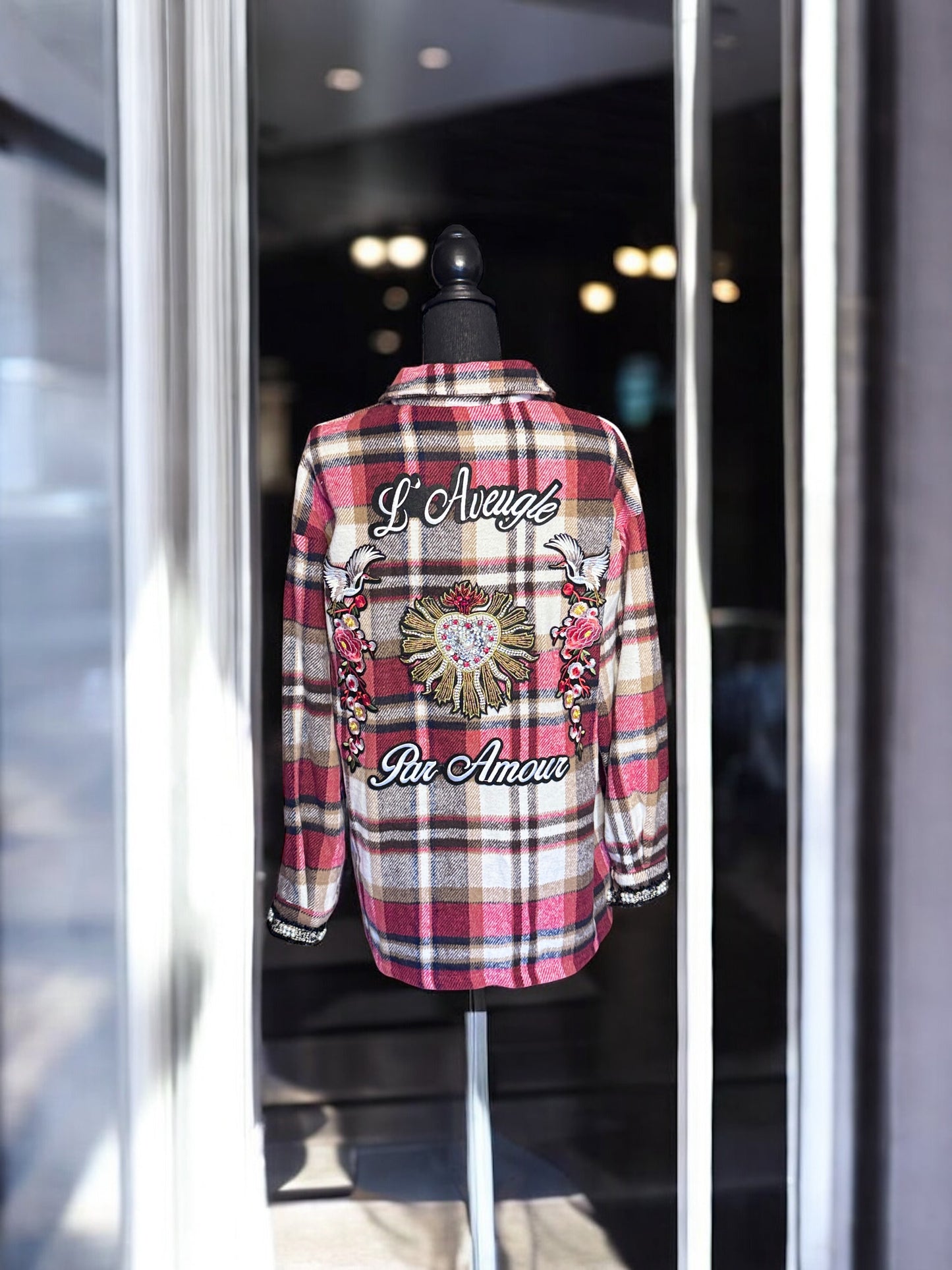 Red Plaid Blind for Love Button Down Flannel