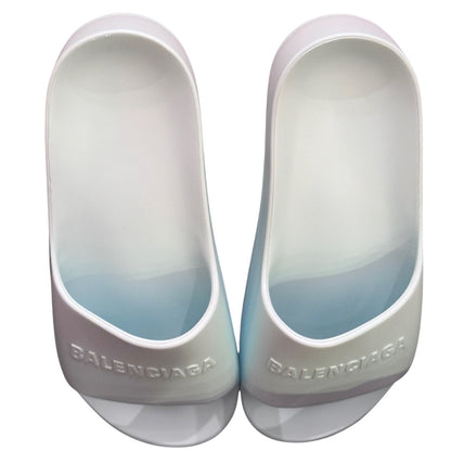 Balenciaga Mint Green Platform Slides