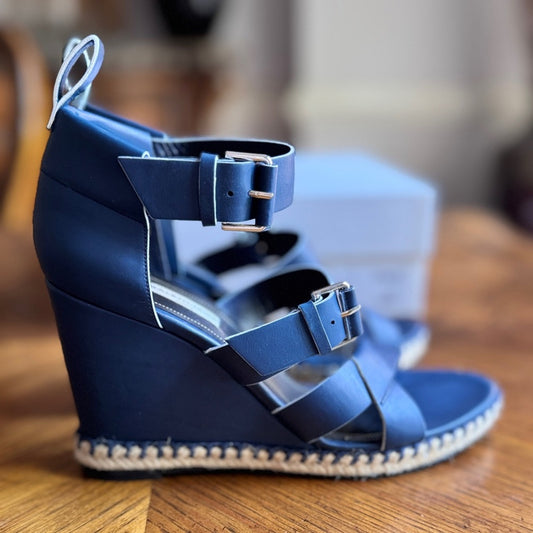 NEW Balenciaga Blue Wedge Sandals