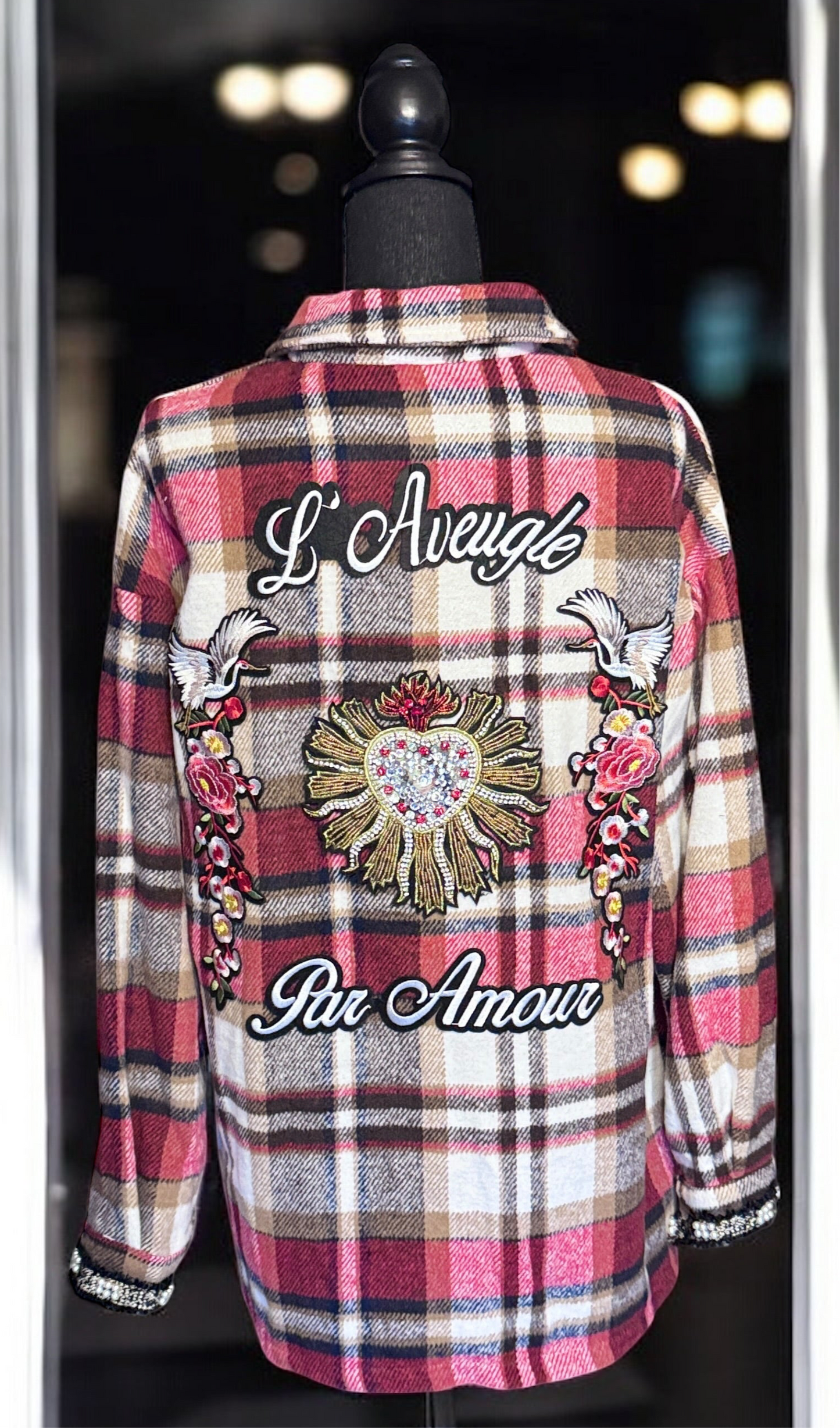 Red Plaid Blind for Love Button Down Flannel