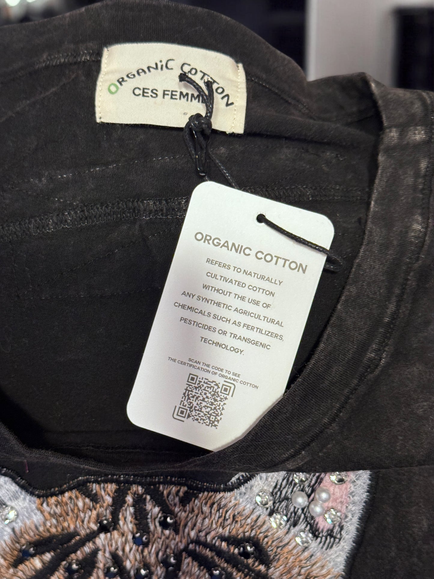 Organic Cotton Shirt with Gucci Cat Patch