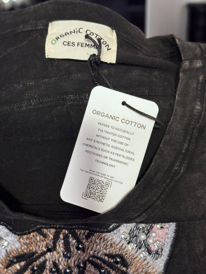 Organic Cotton Shirt with Gucci Cat Patch