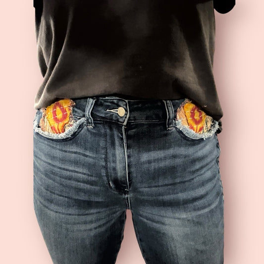 Judy Blue Relaxed Fit Jeans with kantha Embelishment